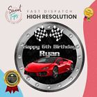 HIGH PERFORMANCE SPORTS CAR EDIBLE BIRTHDAY CAKE TOPPER DECORATION PERSONALISED