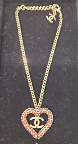 CHANEL Collana Cuore Accessorio Collana Ciondolo Catena Ciondolo Catena Autentica