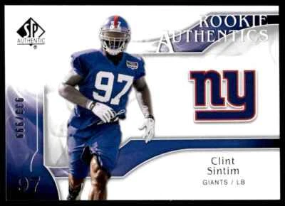 2009 SP Authentic Clint Sintim /999 New York Giants #273 R35 - Image 1 of 2