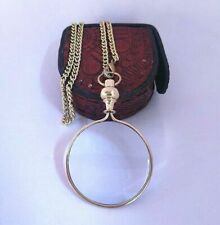 Vintage MONOCLE PENDANT/Necklace Magnifying Glass With 36" chain Round Magnifier