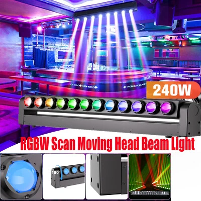 240W Moving Head Light RGBW LED Rotatable Beam Party Disco DMX DJ Stage Lighting - Image 1 of 4