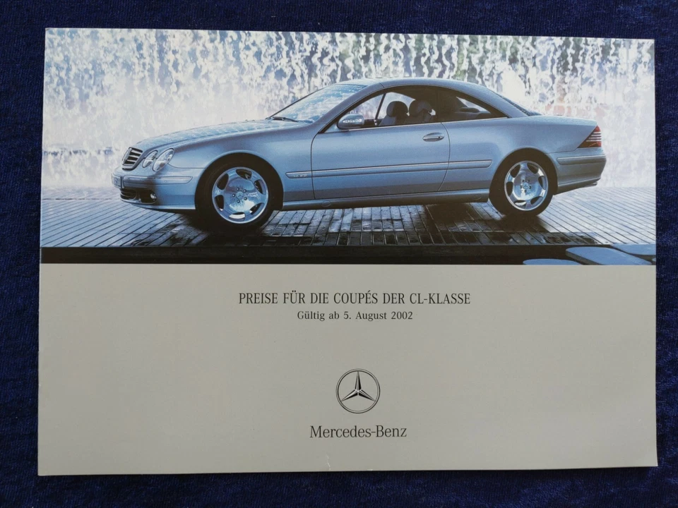 MERCEDES Benz CL Klasse Coupes Prospekt 05.08.2002 CL 500 - CL 55 AMG Foto 1 de 1