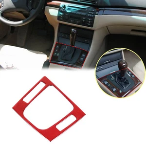 RHD Red Carbon Fiber Console Gear Shift Panel Cover For BMW 3 Series E46 98-05 - Picture 1 of 10