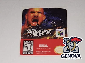 WCW Mayhem N64 Replacement Game Label Sticker Precut - Picture 1 of 1