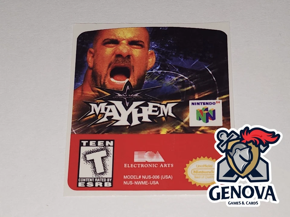 Etiqueta adhesiva de repuesto precortada WCW Mayhem N64 Foto 1 de 1