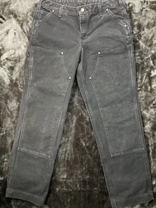 Carhartt Relaxed Fit Jeans Womens 10 TALL Double Front Black EUC 34x33 - Picture 1 of 17