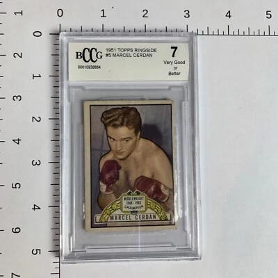 1951 Topps Ringside Boxing #5 Marcel Cerdan Middleweight Champ BCCG 7 Very Good - Image 1 of 4