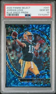 2020 Select Jordan Love RC Field Level Blue Disco Prizm Jersey # /25 PSA 10 - Bild 1 von 2