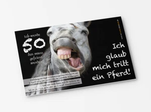 Einladungskarten Geburtstag Geburtstags-Einladung 50. Geburtstag Pferd - Bild 1 von 4