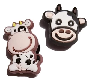 Cows 2pc Shoe Charm Set! NEW! Croc Compatible! For Shoes, Bracelets, Craf - Picture 1 of 2