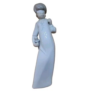 Vintage Lladro Porcelain Angel Figurine Ornament Blindfolded W Candle EUC 9.5in - Picture 1 of 12