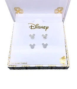 LA Rocks Disney Mickey Mouse Earring Duo D80278 Silver Plated - Picture 1 of 4