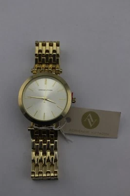 $125 ADRIENNE VITTADINI Gold Tone Link Classic Round Watch ADST1259 NWT - Image 1 of 4