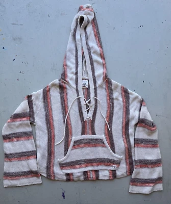 Mujer Billabong Sudadera con Capucha Multicolor Rayas M Playa Algodón Hippie BOHO Campamento Foto 1 de 4