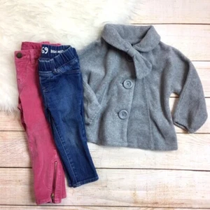 Toddler Girls 2T Gap Winter Clothing Lot Skinny Jeans, Pink Cords, Fleece Jacket - Picture 1 of 8