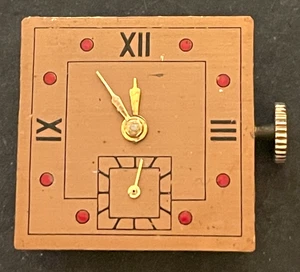Vintage Tourneau Mid-Size Watch Movement Good Balance Parts Dial Square 7j Swiss - Bild 1 von 3