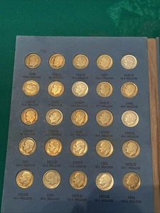 1946-1964 Complete Set Roosevelt Dimes Folder Book Album - Picture 1 of 4