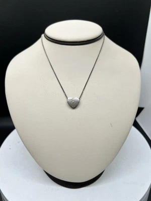 "Collar colgante corazón diamante deslizante plata esterlina James Avery raro 16""-18""" Foto 1 de 4