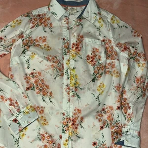 St. John’s Bay Women’s Floral Collared Button-Down Long Sleeve Top (Size Small - Picture 1 of 5