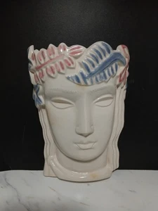 RARE Geza de Vegh "Phoenix" Art Deco Lady Head Wall Pocket American Pottery Vase - Picture 1 of 11