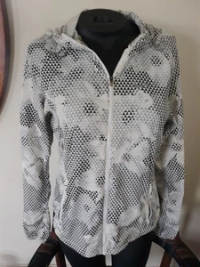NIKE RUNNING Black/White/Gray Abstract Floral Zip Up Nylon Jacket S - Picture 1 of 6