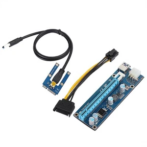 Mini Pci-E Zu Pci Express16X Extender Riser Adapter Mit Power Kabel Fü KUI - Photo 1/10
