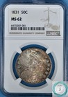 1831 CAPPED BUST HALF DOLLAR NGC MS62 EYE DAZZLING BEAUTY 1831 CAPPED BUST HALF DOLLAR NGC MS62 EYE DAZZLING BEAUTY