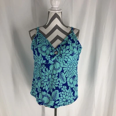Tankini JANTZEN Talla 22W Azul Natación Floral Top Solo Foto 1 de 4