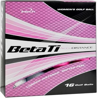 INTECH BETA TI ACCU DISTANCE WOMENS PINK GOLF BALLS 16 COUNT NEW FACTORY SEALED - Image 1 of 3