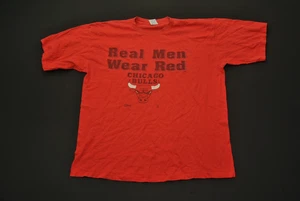 VTG Chicago Bulls Shirt Real Men Wear Red Salem XL Pinhole NBA  Basketball 5825K - Picture 1 of 5