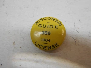 Pin de licencia guía vintage de Wisconsin 1964 no-350 - Imagen 1 de 2