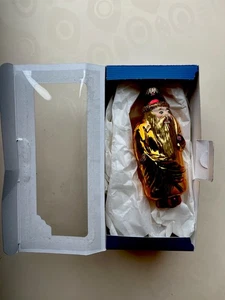 Gold Weihnachtsmann Ornament mit Box Glas Glitzer & rote Akzente asiatischer Look Deutschland 4,5" - Bild 1 von 7