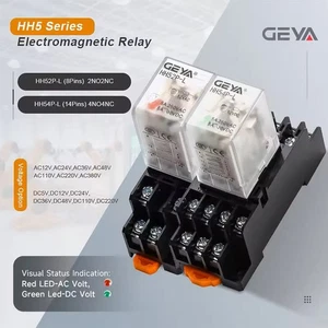GEYA DC12/24V AC12/24V AC220V 8/14 Pins 4PDT Electromagnetic Relay & Socket Base - Picture 1 of 16
