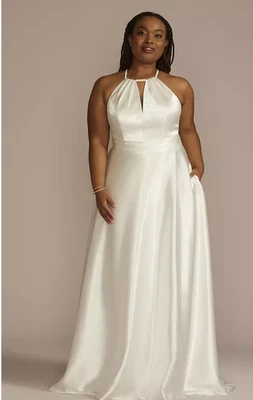 Davids Bridal WG4101 soft  white Sz 18 NEW w/tags - Image 1 of 4