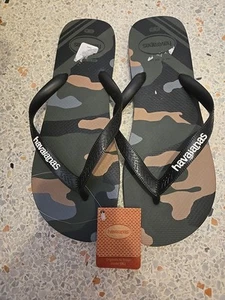 Havaianas Top Camo Flip Flops Men's 13 Green Thong Very Cool - Picture 1 of 4