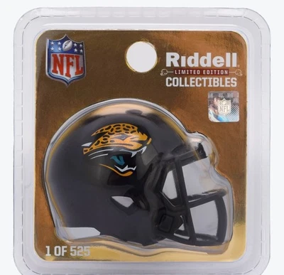 JACKSONVILLE JAGUARS RETRO NEGRO ALT NUEVO BOLSILLO CASCO PROFESIONAL HECHO EN RIDDELL 525 Foto 1 de 4