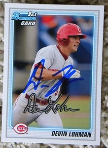 Cincinnati Reds Devin Lohman Signed 2010 Bowman 1st Card Auto - Imagen 1 de 1