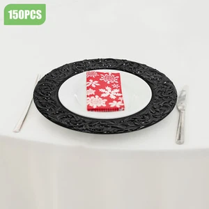 150 Pcs Western Dim Sum Dishes With Patterns, Round Plates Set, Reusable Plate - Picture 1 of 18