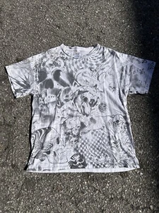 Y2K Abstract Animal tattoo AOP T-Shirt Tagged L 20.5 x 26.5 - Picture 1 of 4