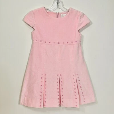 Girls Dress Lydia Jane Pink Velvet Pleated Embellished Starburst Size 4 - Image 1 of 4
