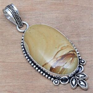 Necklace Amrican Jasper Gemstone Handmade 925 Antique Silver Jewelry 2.25"