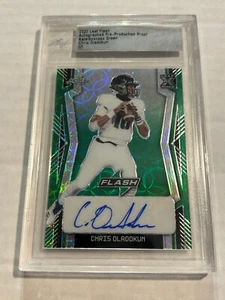 2022 LEAF FLASH CHRIS OLADOKUN 1/1 KALEIDOSCOPE GREEN ROOKIE AUTO SLABBED CHIEFS - Picture 1 of 2