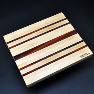 Upstate NY Cutting Board 10 x 12 x 1 Handmade from Hard Maple and exotic Padauk