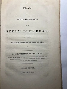 1825 seltene Breitseite Broschüre Sir William Hillary Dampf Rettungsboote Feuer auf See - Bild 1 von 6