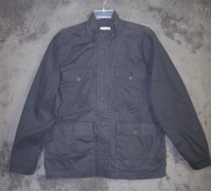 Vtg LUCKY BRAND Jacket Adult Extra Large Black Cotton Snap Front Outdoor Mens - Picture 1 of 11