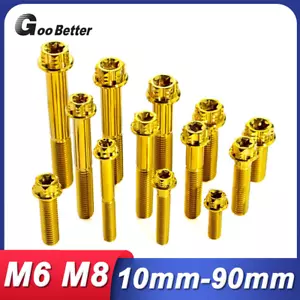 M6 M8 Titan Ti Flanschkopf Torx Bolzen ausgefallene Schraube Gold für Motorrad Tuning - Bild 1 von 29