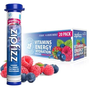 Zipfizz Daily Energy Drink Powder Blue Raspberry 20 Pack | 3-in-1 Sustained E... - Picture 1 of 7