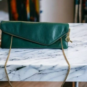 Henri Bendel Womens Faux Leather Clutch Chain Strap Bag - Picture 1 of 7