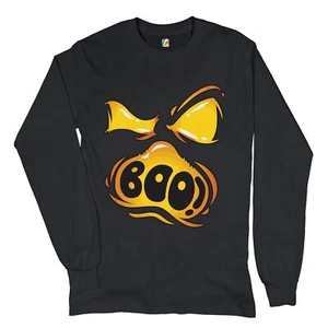 Boo! Ghost Face Long Sleeve T-shirt Halloween Trick-or-Treat All Hallows' Eve - Picture 1 of 45