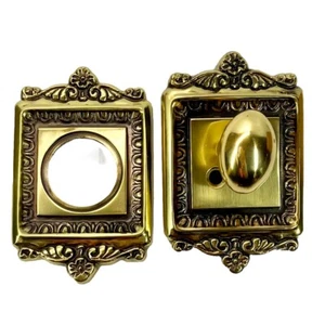 Nostalgic Warehouse Egg & Dart Plate Single Cylinder Deadbolt Door Knob Brass - Picture 1 of 4
